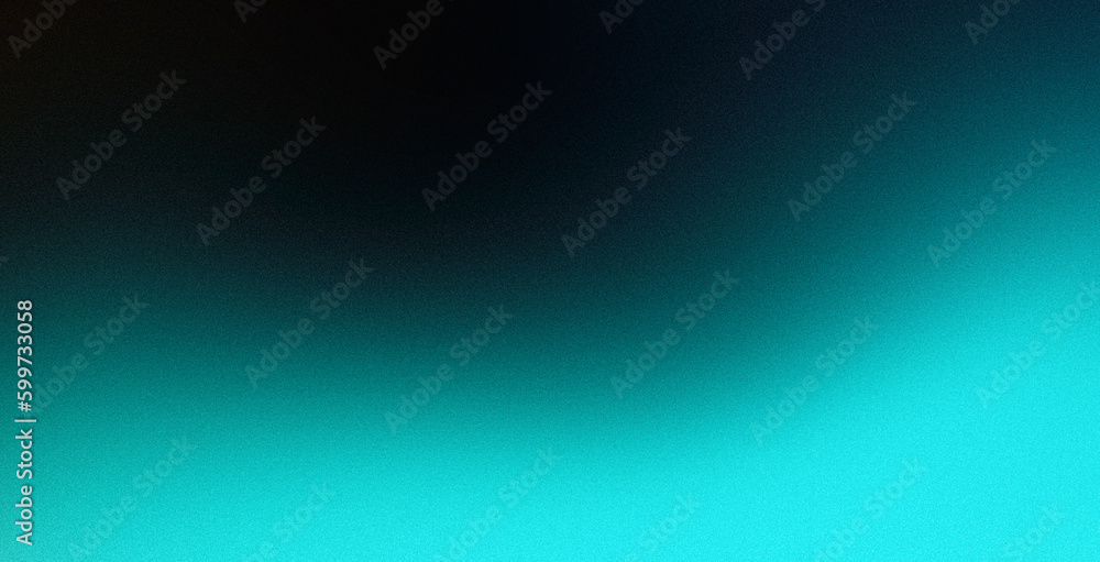 Turquoise blue green glowing color gradient on black grainy background ...