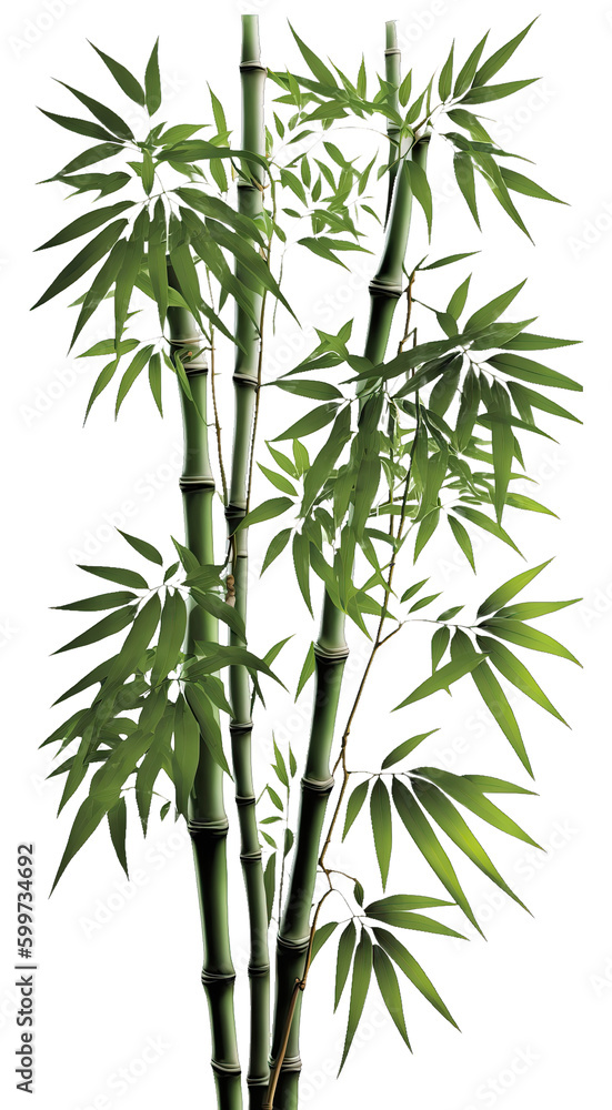 Fototapeta premium Bamboos Isolated on Transparent Background - Generative AI 