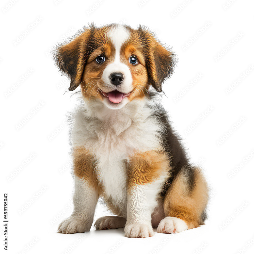 Puppy Dog Isolated on Transparent Background - Generative AI
