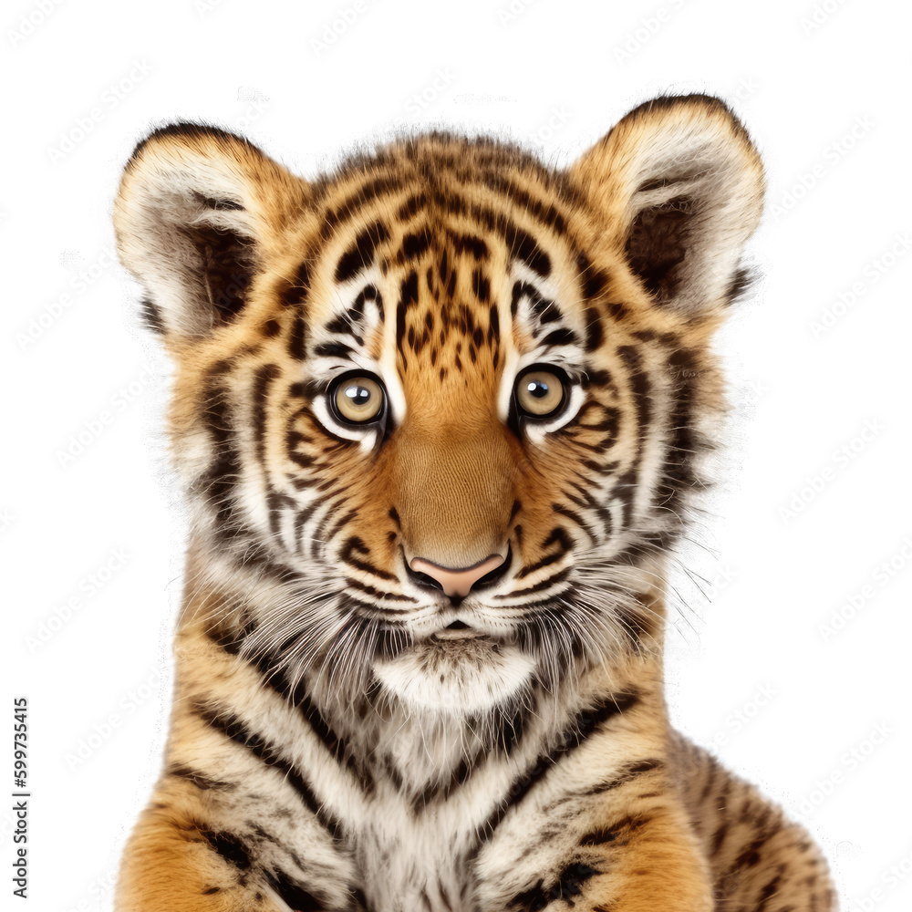 Tiger Cub Face Shot Isolated on Transparent Background - Generative AI
Tiger Cub Face Shot Isolated on Transparent Background - Generative AI