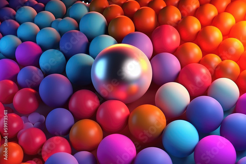Abstract background consisting of many balls in gradient colors.