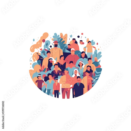 world population day illustration. modern flat color