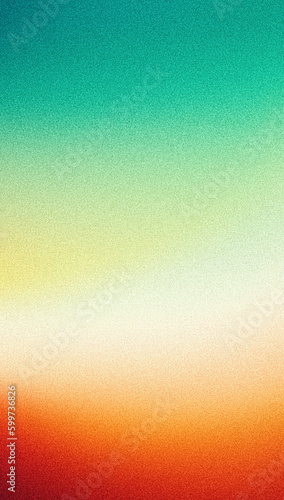 Green yellow orange grainy gradient vertical background, blurred colors with noise texture effect, copy space