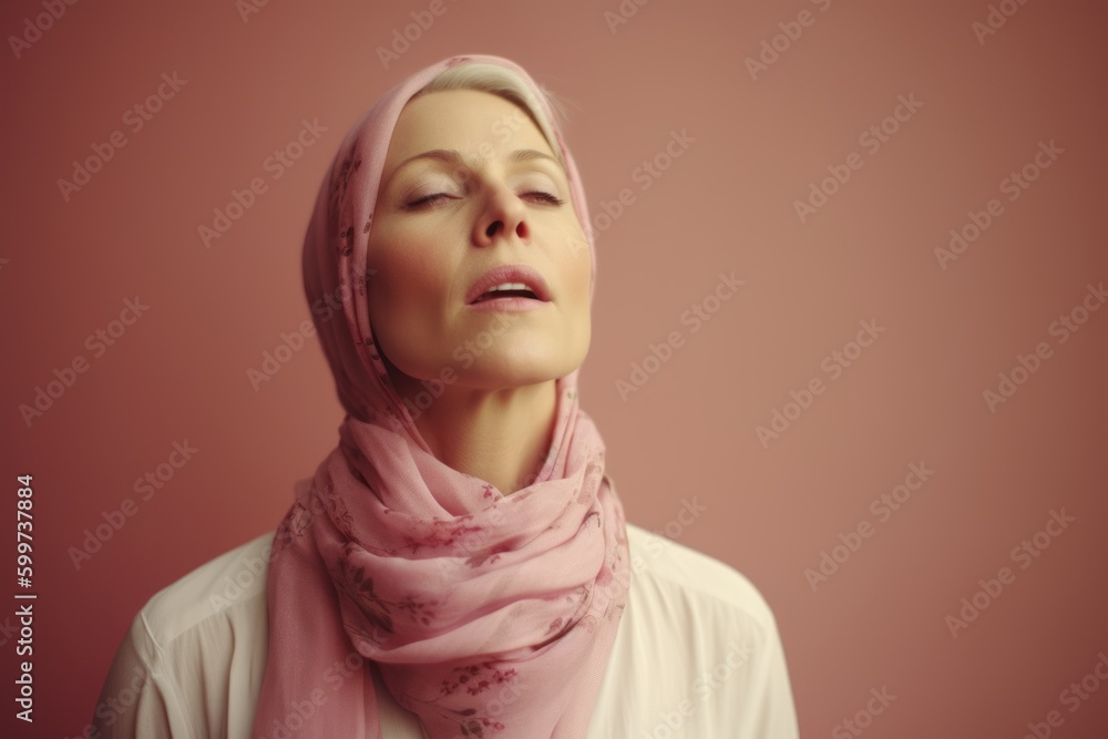 Portrait of a beautiful young muslim woman with pink hijab. Portrait of a beautiful young muslim woman with pink hijab.