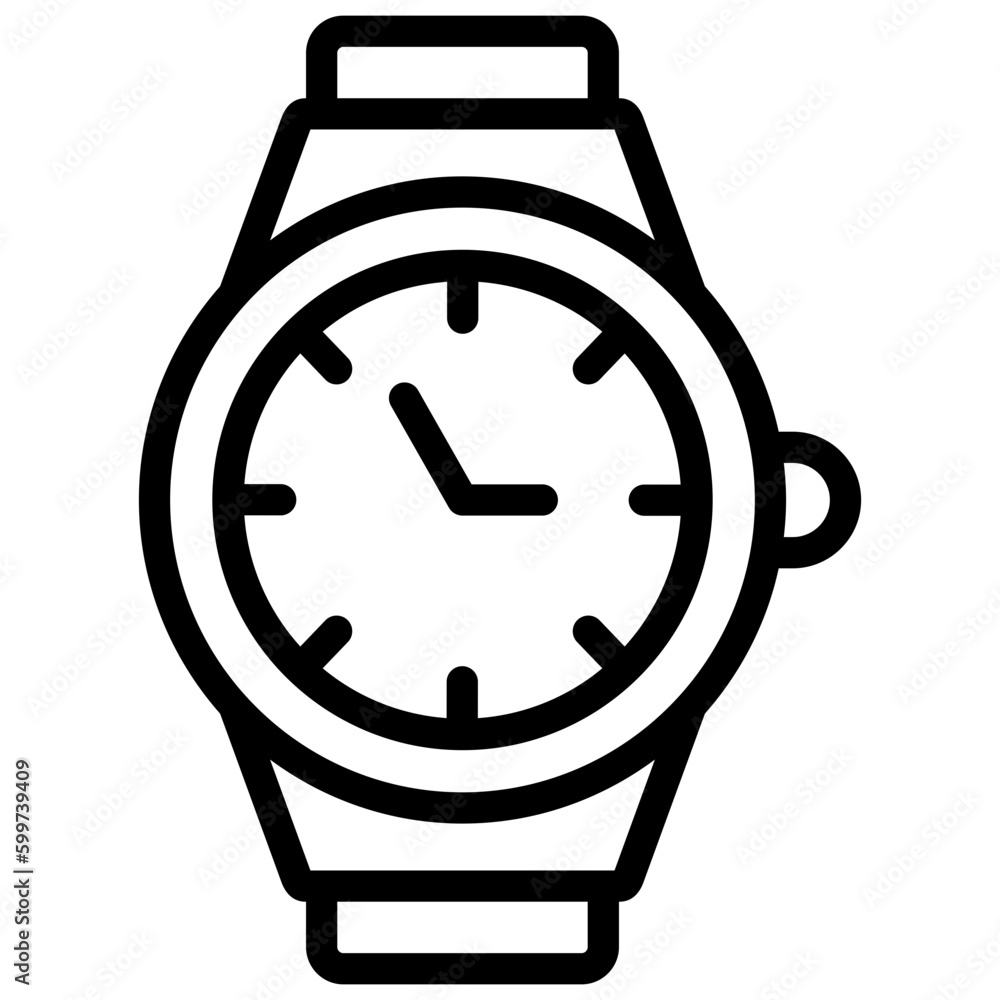 wrist watch icon illustration design with outline wrist watch icon illustration design with outline