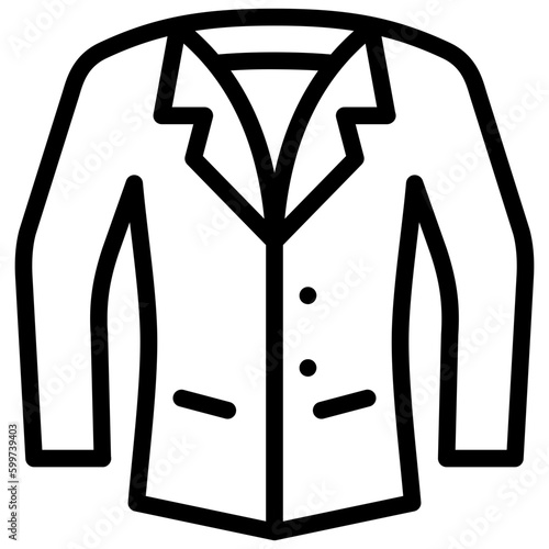 suit jacke icon illustration design with outline photo