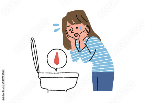 トイレで不正出血に気がついた女性
