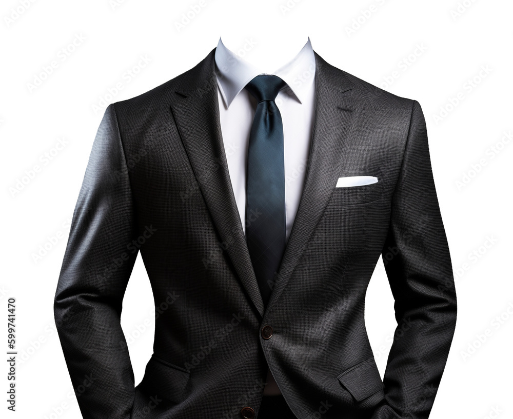 Suit in transparent background. Generative AI. Suit in transparent background. Generative AI.