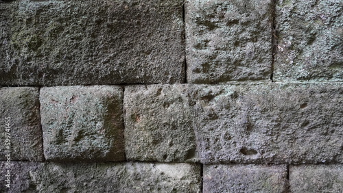 [Japan] Close-up of masonry with a rugged surface (Sarushima Island, Kanagawa) photo