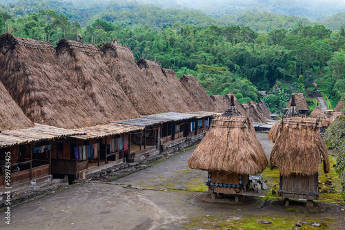 traditional bena village in flores island, indonesia  photo