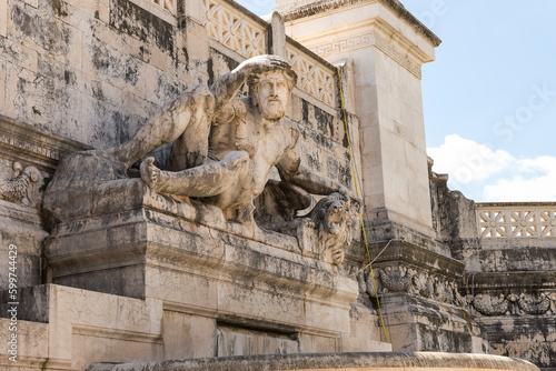 Architectural Sceneries of The Victor Emmanuel II National Monument (Altare della Patria) in Rome, Lazio Region, Italy. © faustoriolo