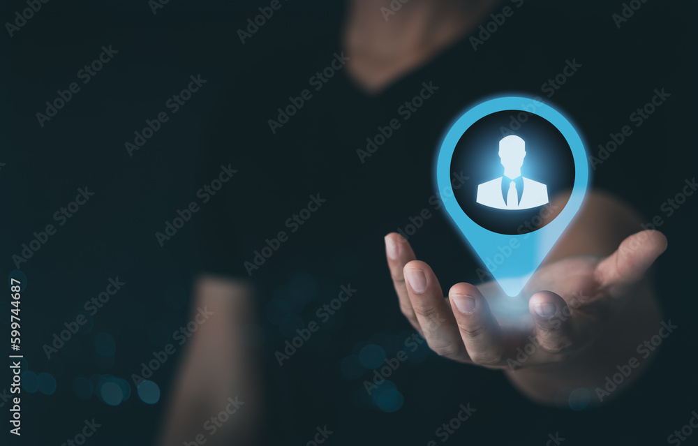 Target customer, buyer persona, customer behavior concept. Businessman