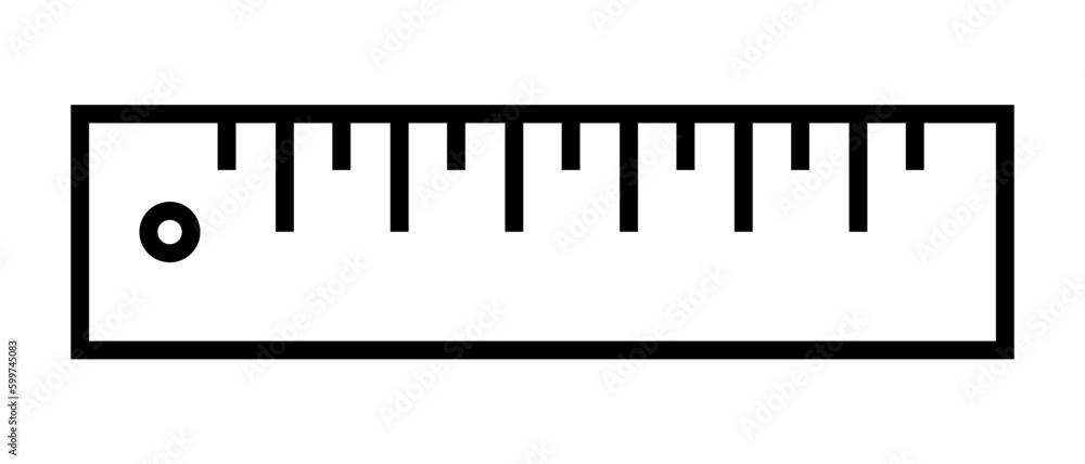 Ruler line icon. Vector isolated on white background.
