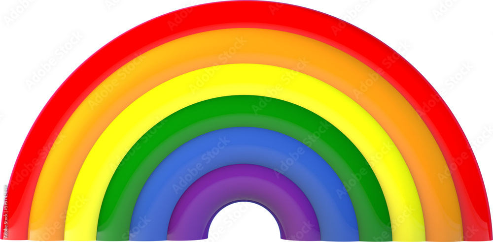Fototapeta premium 3d render of a colorful rainbow. LGBT symbol, gay friendly concept.