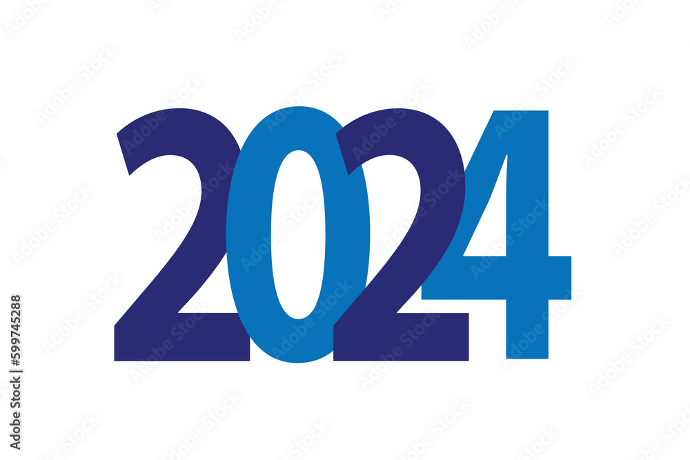 2024 Happy New Year logo design, New Year 2024 modern design isolated on white background 2024 Happy New Year logo design, New Year 2024 modern design isolated on white background