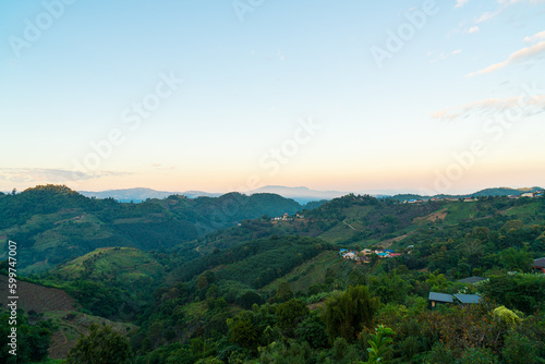 beautiful mountain hill with sky