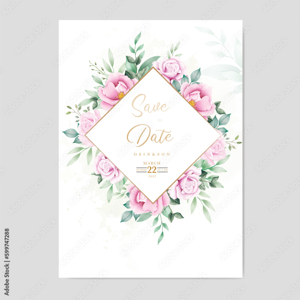 hand drawn floral wedding invitation card template hand drawn floral wedding invitation card template