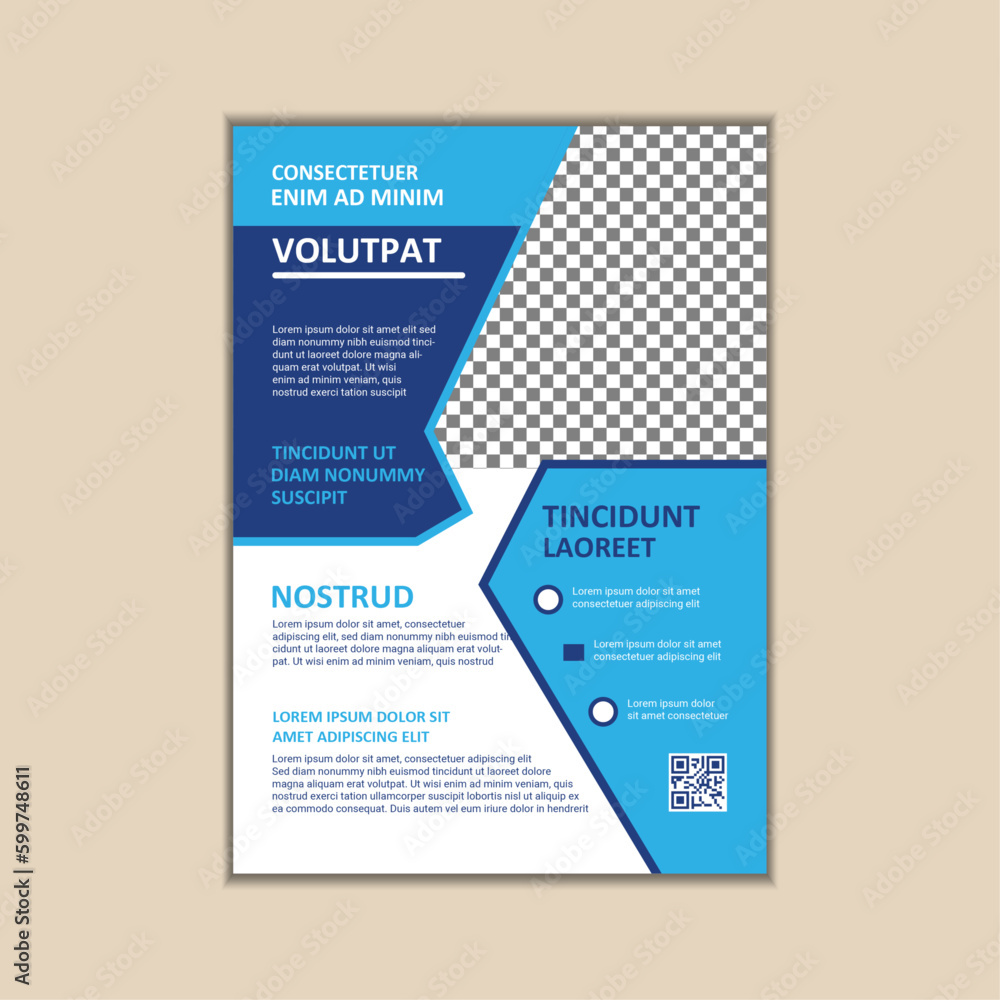 Vector A4 Size Corporate Business Flyer Design Template with bleed.