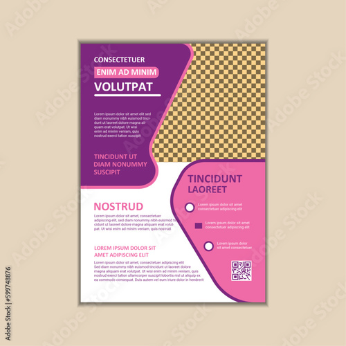 Vector A4 Size Corporate Business Flyer Design Template with bleed.