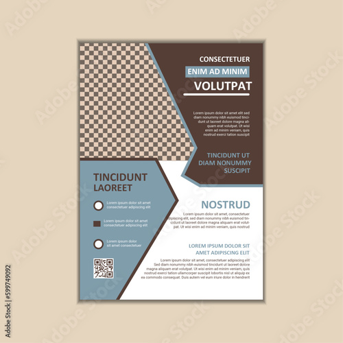 Vector A4 Size Corporate Business Flyer Design Template with bleed.