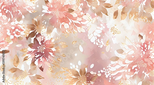 Beautiful pink and blush watercolor flower background