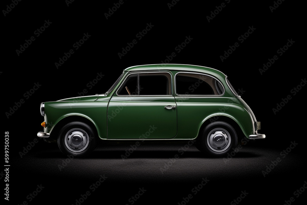 Classic old car, isolated on a black background, style, nostalgic Classic old car, isolated on a black background, style, nostalgic