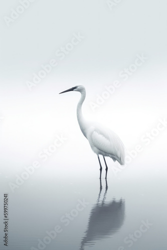 Cranes on a white background. © imlane