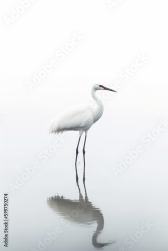 Cranes on a white background. © imlane