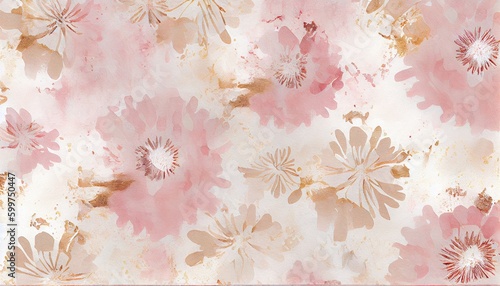 Beautiful pink and blush watercolor flower background