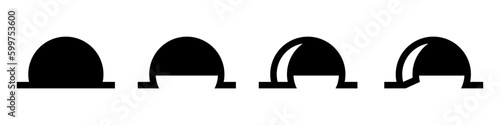Mouse hole door line icon. Animal entrance. Vector isolated on white background.