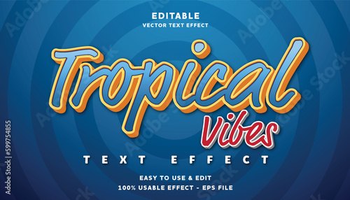 tropical editable text effect with modern and simple style, usable for logo or campaign title