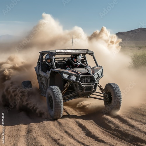 Off-road Vehicle racing in the desert, sxs 