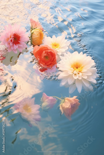 flowers in water.