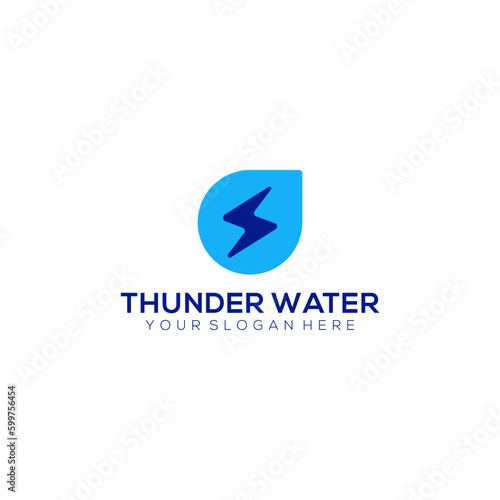 Thunder Water modern logo design Free Download Thunder Water modern logo design - GFXLoad