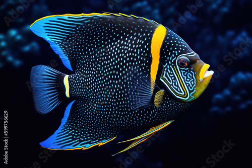 Enchanting French Angelfish Under the Ocean - Generative AI