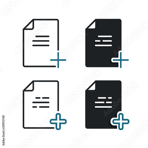 Add file. Create new document. Upload paper. Illustration vector