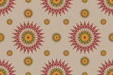 Seamless fabric pattern with traditional ornaments Design for backgrounds, carpets, wallpapers, clothes, wraps, batik, fabrics.Vector