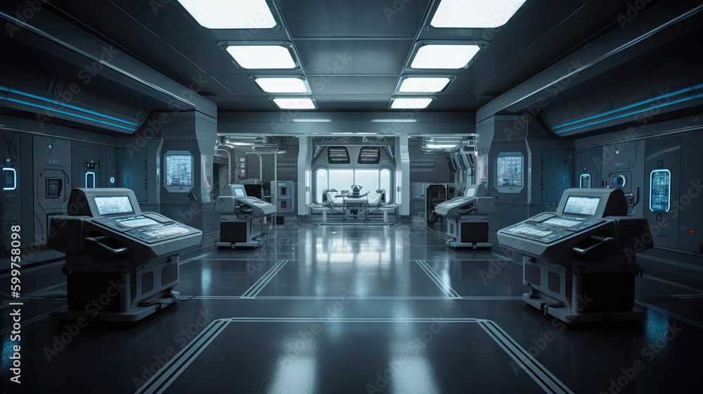 science finction interior. Generative Ai science finction interior. Generative Ai