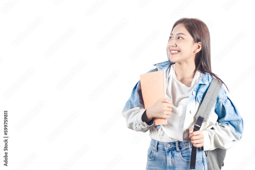Portrait of smiling Women asia students in university put on a jean shirt. stand and think. PNG file format isolated on transparent background
Portrait of smiling Women asia students in university put on a jean shirt. stand and think. PNG file format isolated on transparent background