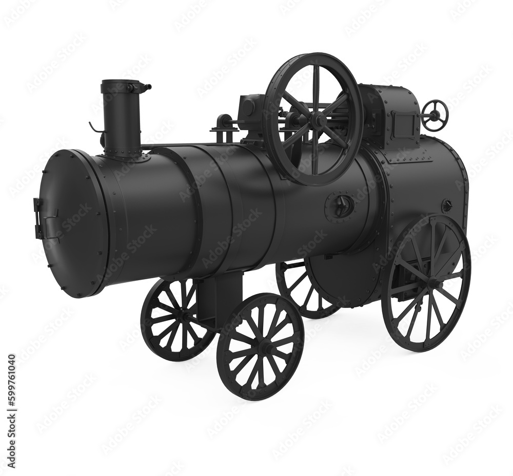 Portable Steam Engine Isolated