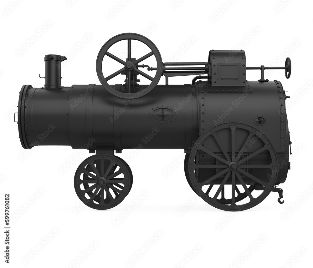 Portable Steam Engine Isolated