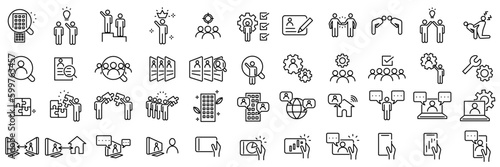 Set of office worker icons perfect for business presentations	