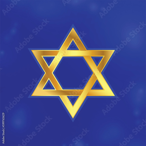 golden and shiny star of david religious background design