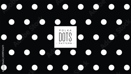 round and big white polka dots pattern banner in vintage style