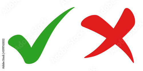 green yes and red no buttons vector design photo