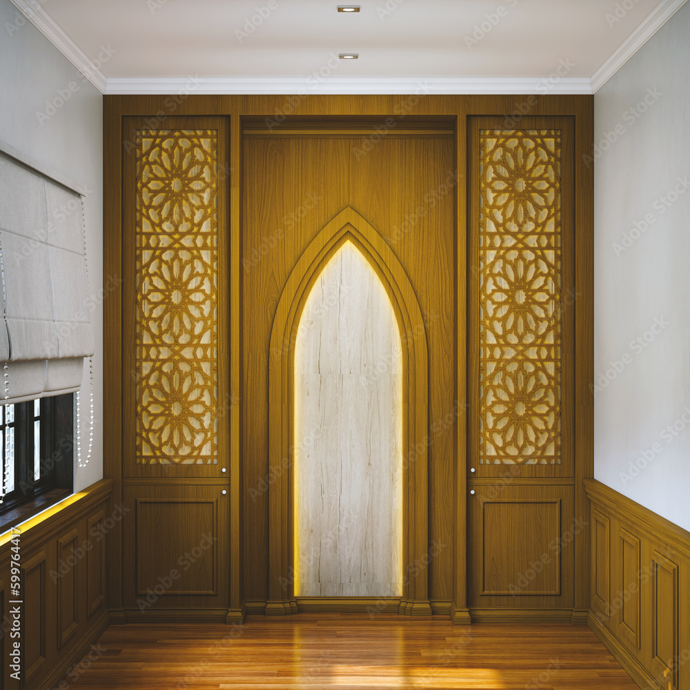 3d illustration photo graphic of the mushalla interior, classic minimalist concept. perfect for mushalla interior design reference. muslim prayer room. 3d illustration photo graphic of the mushalla interior, classic minimalist concept. perfect for mushalla interior design reference. muslim prayer room.