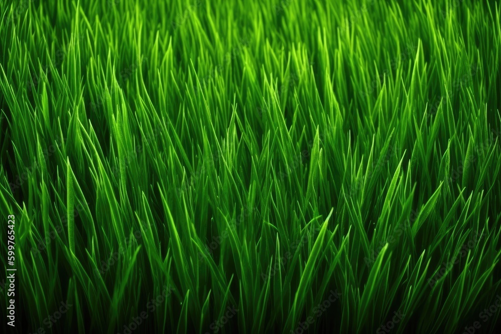 lush green grass field with shallow depth of field Generative AI lush green grass field with shallow depth of field Generative AI
