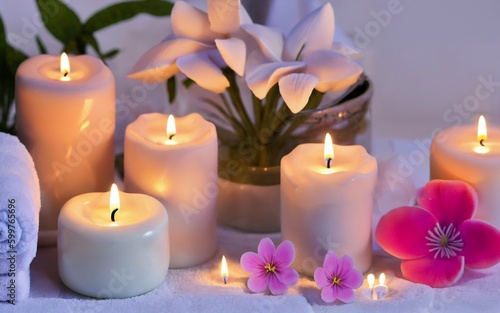 Candles and Flowers - A Romantic and Serene Atmosphere