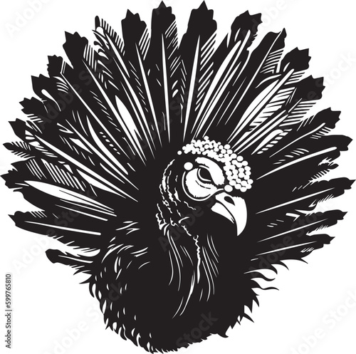 Turkey Farm animal vector illustration, SVG 