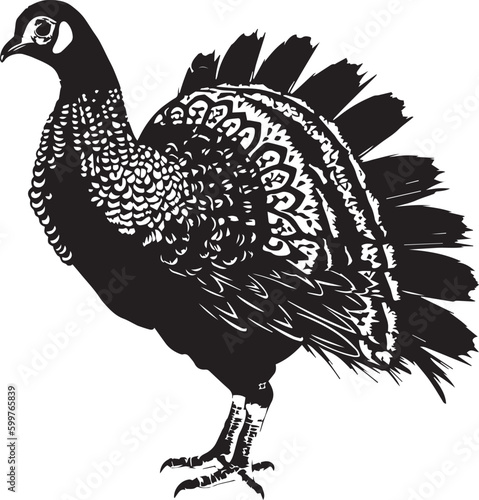 Turkey Farm animal vector illustration, SVG 